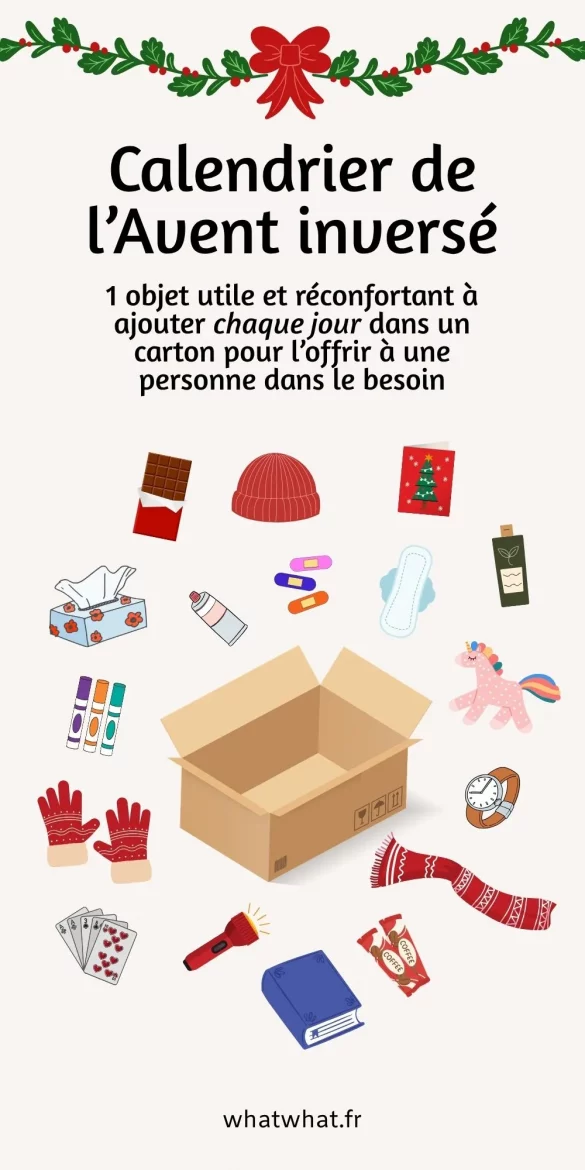 Calendrier de l'Avent inversé Noël solidaire