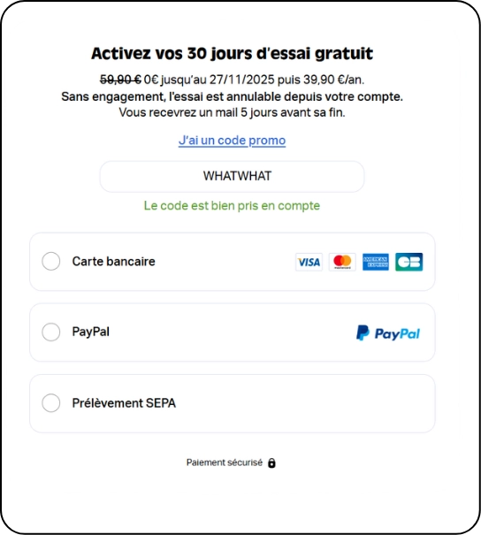 utilisation-code-promo-la-fourche-adhesion-essai-gratuit